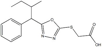 2-{[5-(2-methyl-1-phenylbutyl)-1,3,4-oxadiazol-2-yl]sulfanyl}acetic acid Structure