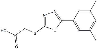 2-{[5-(3,5-dimethylphenyl)-1,3,4-oxadiazol-2-yl]sulfanyl}acetic acid 구조식 이미지