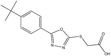 2-{[5-(4-tert-butylphenyl)-1,3,4-oxadiazol-2-yl]sulfanyl}acetic acid 구조식 이미지