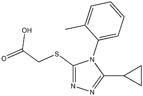 2-{[5-cyclopropyl-4-(2-methylphenyl)-4H-1,2,4-triazol-3-yl]sulfanyl}acetic acid 구조식 이미지