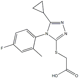 2-{[5-cyclopropyl-4-(4-fluoro-2-methylphenyl)-4H-1,2,4-triazol-3-yl]sulfanyl}acetic acid 구조식 이미지