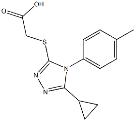 2-{[5-cyclopropyl-4-(4-methylphenyl)-4H-1,2,4-triazol-3-yl]sulfanyl}acetic acid 구조식 이미지