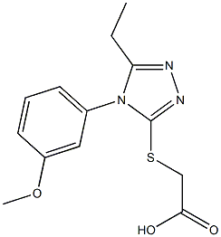 2-{[5-ethyl-4-(3-methoxyphenyl)-4H-1,2,4-triazol-3-yl]sulfanyl}acetic acid 구조식 이미지