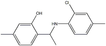 2-{1-[(2-chloro-4-methylphenyl)amino]ethyl}-5-methylphenol 구조식 이미지