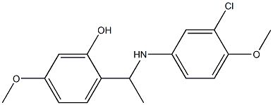2-{1-[(3-chloro-4-methoxyphenyl)amino]ethyl}-5-methoxyphenol Structure