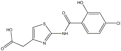 2-{2-[(4-chloro-2-hydroxybenzene)amido]-1,3-thiazol-4-yl}acetic acid 구조식 이미지