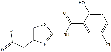 2-{2-[(5-chloro-2-hydroxybenzene)amido]-1,3-thiazol-4-yl}acetic acid Structure