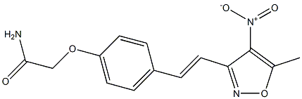 2-{4-[(E)-2-(5-methyl-4-nitroisoxazol-3-yl)vinyl]phenoxy}acetamide Structure