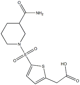 2-{5-[(3-carbamoylpiperidine-1-)sulfonyl]thiophen-2-yl}acetic acid 구조식 이미지