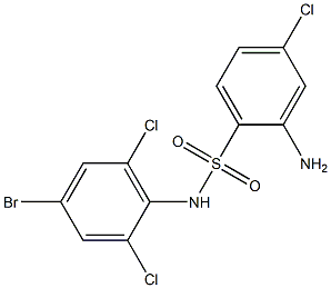2-amino-N-(4-bromo-2,6-dichlorophenyl)-4-chlorobenzene-1-sulfonamide 구조식 이미지