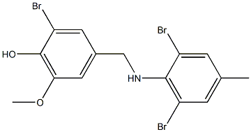 2-bromo-4-{[(2,6-dibromo-4-methylphenyl)amino]methyl}-6-methoxyphenol 구조식 이미지