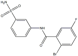 2-bromo-5-fluoro-N-(3-sulfamoylphenyl)benzamide 구조식 이미지