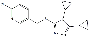 2-chloro-5-{[(4,5-dicyclopropyl-4H-1,2,4-triazol-3-yl)sulfanyl]methyl}pyridine Structure