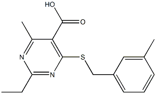 2-ethyl-4-methyl-6-[(3-methylbenzyl)thio]pyrimidine-5-carboxylic acid 구조식 이미지