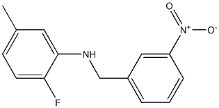 2-fluoro-5-methyl-N-[(3-nitrophenyl)methyl]aniline 구조식 이미지