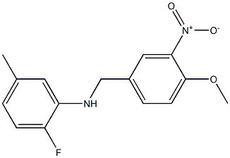 2-fluoro-N-[(4-methoxy-3-nitrophenyl)methyl]-5-methylaniline 구조식 이미지