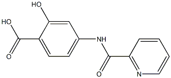 2-hydroxy-4-[(pyridin-2-ylcarbonyl)amino]benzoic acid Structure