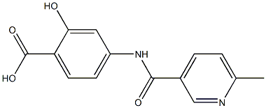 2-hydroxy-4-{[(6-methylpyridin-3-yl)carbonyl]amino}benzoic acid 구조식 이미지
