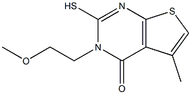 2-mercapto-3-(2-methoxyethyl)-5-methylthieno[2,3-d]pyrimidin-4(3H)-one Structure