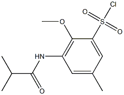 2-methoxy-5-methyl-3-(2-methylpropanamido)benzene-1-sulfonyl chloride 구조식 이미지