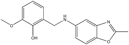 2-methoxy-6-{[(2-methyl-1,3-benzoxazol-5-yl)amino]methyl}phenol 구조식 이미지