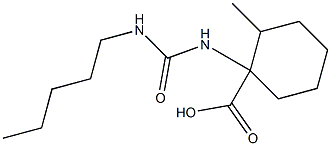 2-methyl-1-[(pentylcarbamoyl)amino]cyclohexane-1-carboxylic acid Structure