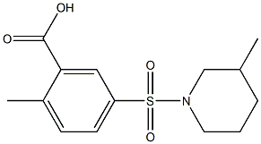 2-methyl-5-[(3-methylpiperidine-1-)sulfonyl]benzoic acid Structure