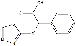 2-phenyl-2-(1,3,4-thiadiazol-2-ylsulfanyl)acetic acid Structure