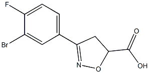 3-(3-bromo-4-fluorophenyl)-4,5-dihydro-1,2-oxazole-5-carboxylic acid 구조식 이미지