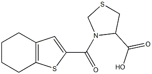 3-(4,5,6,7-tetrahydro-1-benzothiophen-2-ylcarbonyl)-1,3-thiazolidine-4-carboxylic acid Structure