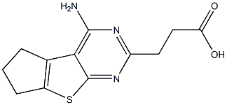 3-(4-amino-6,7-dihydro-5H-cyclopenta[4,5]thieno[2,3-d]pyrimidin-2-yl)propanoic acid 구조식 이미지