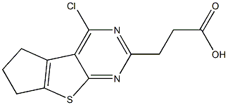 3-(4-chloro-6,7-dihydro-5H-cyclopenta[4,5]thieno[2,3-d]pyrimidin-2-yl)propanoic acid Structure