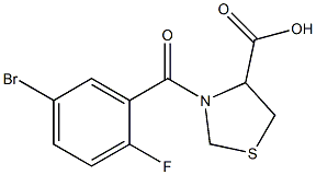 3-(5-bromo-2-fluorobenzoyl)-1,3-thiazolidine-4-carboxylic acid 구조식 이미지