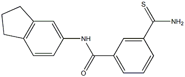 3-(aminocarbonothioyl)-N-2,3-dihydro-1H-inden-5-ylbenzamide Structure