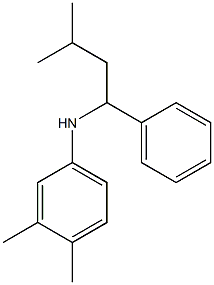 3,4-dimethyl-N-(3-methyl-1-phenylbutyl)aniline Structure