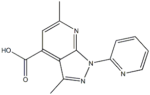 3,6-dimethyl-1-pyridin-2-yl-1H-pyrazolo[3,4-b]pyridine-4-carboxylic acid Structure