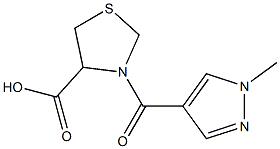 3-[(1-methyl-1H-pyrazol-4-yl)carbonyl]-1,3-thiazolidine-4-carboxylic acid Structure