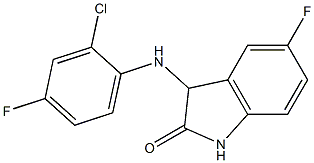 3-[(2-chloro-4-fluorophenyl)amino]-5-fluoro-2,3-dihydro-1H-indol-2-one 구조식 이미지