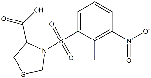 3-[(2-methyl-3-nitrobenzene)sulfonyl]-1,3-thiazolidine-4-carboxylic acid 구조식 이미지
