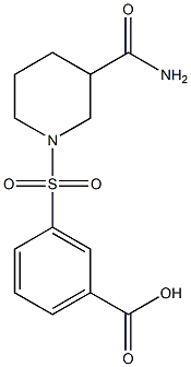 3-[(3-carbamoylpiperidine-1-)sulfonyl]benzoic acid Structure