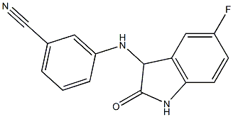 3-[(5-fluoro-2-oxo-2,3-dihydro-1H-indol-3-yl)amino]benzonitrile 구조식 이미지