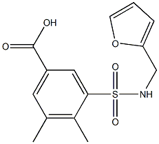 3-[(furan-2-ylmethyl)sulfamoyl]-4,5-dimethylbenzoic acid 구조식 이미지