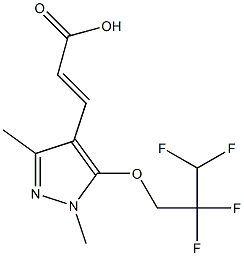 3-[1,3-dimethyl-5-(2,2,3,3-tetrafluoropropoxy)-1H-pyrazol-4-yl]prop-2-enoic acid 구조식 이미지