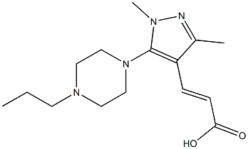 3-[1,3-dimethyl-5-(4-propylpiperazin-1-yl)-1H-pyrazol-4-yl]prop-2-enoic acid 구조식 이미지