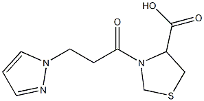 3-[3-(1H-pyrazol-1-yl)propanoyl]-1,3-thiazolidine-4-carboxylic acid 구조식 이미지