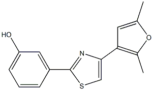 3-[4-(2,5-dimethylfuran-3-yl)-1,3-thiazol-2-yl]phenol Structure