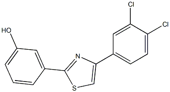 3-[4-(3,4-dichlorophenyl)-1,3-thiazol-2-yl]phenol 구조식 이미지