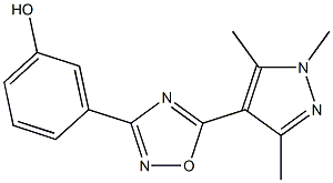 3-[5-(1,3,5-trimethyl-1H-pyrazol-4-yl)-1,2,4-oxadiazol-3-yl]phenol 구조식 이미지