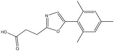 3-[5-(2,4,6-trimethylphenyl)-1,3-oxazol-2-yl]propanoic acid Structure