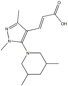 3-[5-(3,5-dimethylpiperidin-1-yl)-1,3-dimethyl-1H-pyrazol-4-yl]prop-2-enoic acid Structure